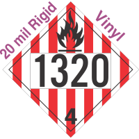 Flammable Solid Class 4.1 UN1320 20mil Rigid Vinyl DOT Placard