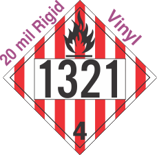 Flammable Solid Class 4.1 UN1321 20mil Rigid Vinyl DOT Placard