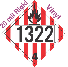 Flammable Solid Class 4.1 UN1322 20mil Rigid Vinyl DOT Placard