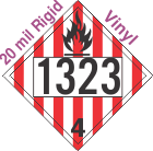 Flammable Solid Class 4.1 UN1323 20mil Rigid Vinyl DOT Placard
