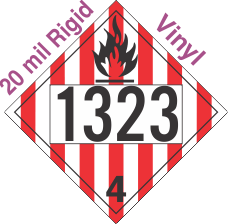 Flammable Solid Class 4.1 UN1323 20mil Rigid Vinyl DOT Placard