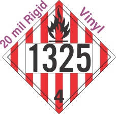 Flammable Solid Class 4.1 UN1325 20mil Rigid Vinyl DOT Placard