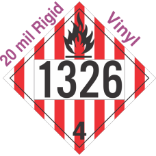 Flammable Solid Class 4.1 UN1326 20mil Rigid Vinyl DOT Placard