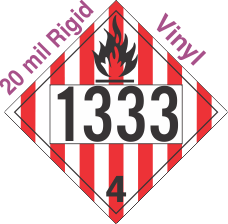 Flammable Solid Class 4.1 UN1333 20mil Rigid Vinyl DOT Placard