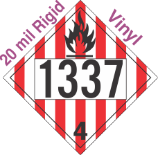 Flammable Solid Class 4.1 UN1337 20mil Rigid Vinyl DOT Placard