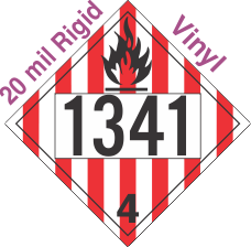 Flammable Solid Class 4.1 UN1341 20mil Rigid Vinyl DOT Placard
