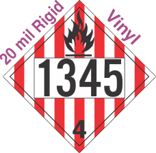 Flammable Solid Class 4.1 UN1345 20mil Rigid Vinyl DOT Placard