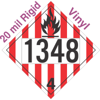 Flammable Solid Class 4.1 UN1348 20mil Rigid Vinyl DOT Placard