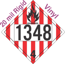 Flammable Solid Class 4.1 UN1348 20mil Rigid Vinyl DOT Placard