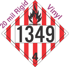 Flammable Solid Class 4.1 UN1349 20mil Rigid Vinyl DOT Placard