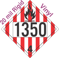Flammable Solid Class 4.1 UN1350 20mil Rigid Vinyl DOT Placard