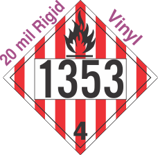 Flammable Solid Class 4.1 UN1353 20mil Rigid Vinyl DOT Placard