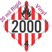 Flammable Solid Class 4.1 UN2000 20mil Rigid Vinyl DOT Placard