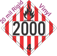 Flammable Solid Class 4.1 UN2000 20mil Rigid Vinyl DOT Placard