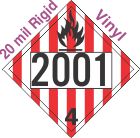 Flammable Solid Class 4.1 UN2001 20mil Rigid Vinyl DOT Placard
