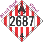 Flammable Solid Class 4.1 UN2687 20mil Rigid Vinyl DOT Placard