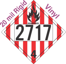 Flammable Solid Class 4.1 UN2717 20mil Rigid Vinyl DOT Placard