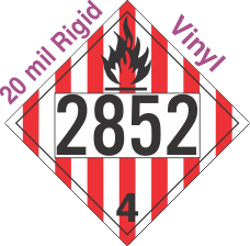 Flammable Solid Class 4.1 UN2852 20mil Rigid Vinyl DOT Placard