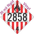 Flammable Solid Class 4.1 UN2858 20mil Rigid Vinyl DOT Placard