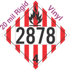 Flammable Solid Class 4.1 UN2878 20mil Rigid Vinyl DOT Placard