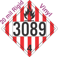 Flammable Solid Class 4.1 UN3089 20mil Rigid Vinyl DOT Placard