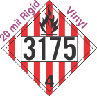 Flammable Solid Class 4.1 UN3175 20mil Rigid Vinyl DOT Placard