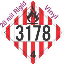 Flammable Solid Class 4.1 UN3178 20mil Rigid Vinyl DOT Placard