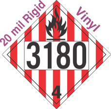 Flammable Solid Class 4.1 UN3180 20mil Rigid Vinyl DOT Placard