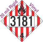 Flammable Solid Class 4.1 UN3181 20mil Rigid Vinyl DOT Placard
