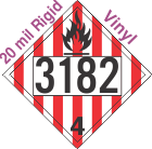 Flammable Solid Class 4.1 UN3182 20mil Rigid Vinyl DOT Placard