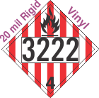 Flammable Solid Class 4.1 UN3222 20mil Rigid Vinyl DOT Placard