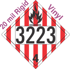Flammable Solid Class 4.1 UN3223 20mil Rigid Vinyl DOT Placard