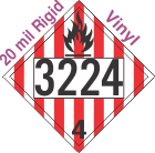 Flammable Solid Class 4.1 UN3224 20mil Rigid Vinyl DOT Placard