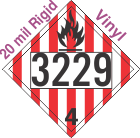 Flammable Solid Class 4.1 UN3229 20mil Rigid Vinyl DOT Placard