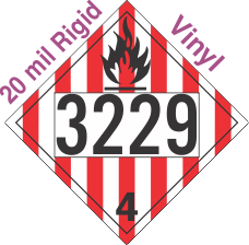 Flammable Solid Class 4.1 UN3229 20mil Rigid Vinyl DOT Placard