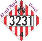 Flammable Solid Class 4.1 UN3231 20mil Rigid Vinyl DOT Placard