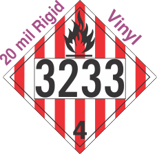Flammable Solid Class 4.1 UN3233 20mil Rigid Vinyl DOT Placard