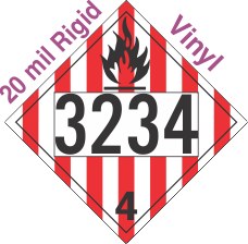 Flammable Solid Class 4.1 UN3234 20mil Rigid Vinyl DOT Placard