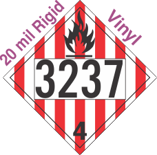 Flammable Solid Class 4.1 UN3237 20mil Rigid Vinyl DOT Placard