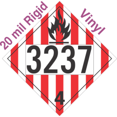 Flammable Solid Class 4.1 UN3237 20mil Rigid Vinyl DOT Placard