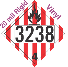 Flammable Solid Class 4.1 UN3238 20mil Rigid Vinyl DOT Placard