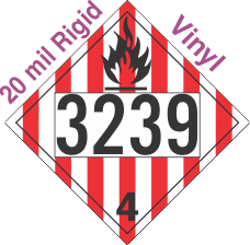 Flammable Solid Class 4.1 UN3239 20mil Rigid Vinyl DOT Placard