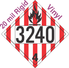 Flammable Solid Class 4.1 UN3240 20mil Rigid Vinyl DOT Placard
