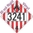 Flammable Solid Class 4.1 UN3241 20mil Rigid Vinyl DOT Placard