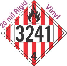 Flammable Solid Class 4.1 UN3241 20mil Rigid Vinyl DOT Placard