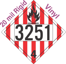 Flammable Solid Class 4.1 UN3251 20mil Rigid Vinyl DOT Placard