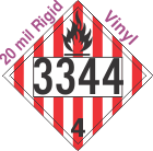 Flammable Solid Class 4.1 UN3344 20mil Rigid Vinyl DOT Placard
