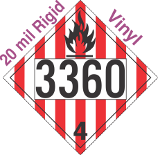 Flammable Solid Class 4.1 UN3360 20mil Rigid Vinyl DOT Placard