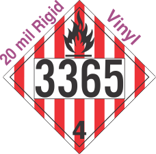 Flammable Solid Class 4.1 UN3365 20mil Rigid Vinyl DOT Placard