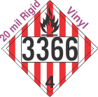 Flammable Solid Class 4.1 UN3366 20mil Rigid Vinyl DOT Placard
